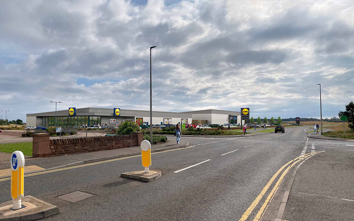 CGI of the Lidl store at DunBear Park
